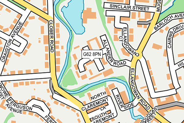 G62 8PN map - OS OpenMap – Local (Ordnance Survey)