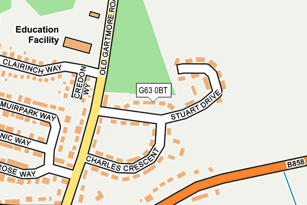 G63 0BT map - OS OpenMap – Local (Ordnance Survey)