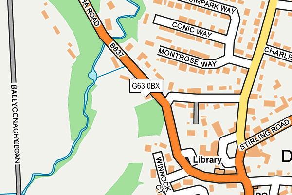 G63 0BX map - OS OpenMap – Local (Ordnance Survey)