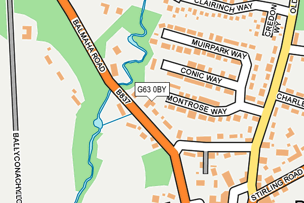 G63 0BY map - OS OpenMap – Local (Ordnance Survey)