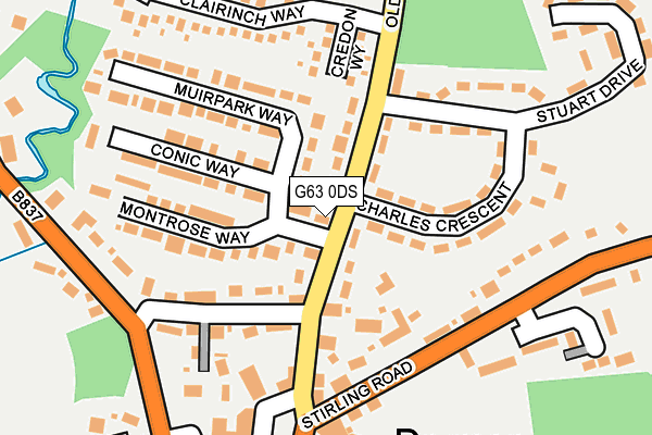 G63 0DS map - OS OpenMap – Local (Ordnance Survey)