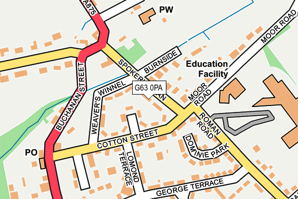 G63 0PA map - OS OpenMap – Local (Ordnance Survey)