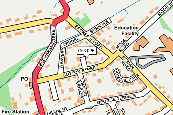 G63 0PE map - OS OpenMap – Local (Ordnance Survey)