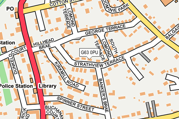 G63 0PU map - OS OpenMap – Local (Ordnance Survey)