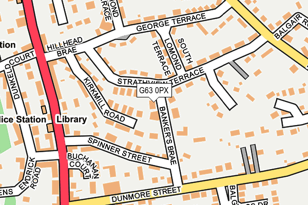 G63 0PX map - OS OpenMap – Local (Ordnance Survey)