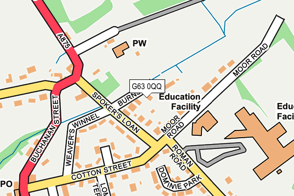 G63 0QQ map - OS OpenMap – Local (Ordnance Survey)