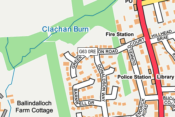 G63 0RE map - OS OpenMap – Local (Ordnance Survey)