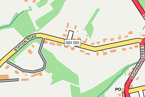 G63 0SX map - OS OpenMap – Local (Ordnance Survey)