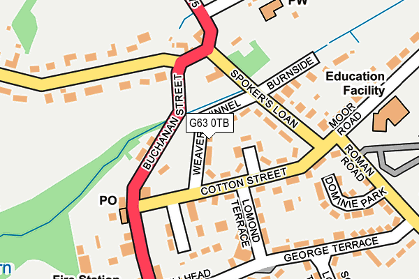 G63 0TB map - OS OpenMap – Local (Ordnance Survey)