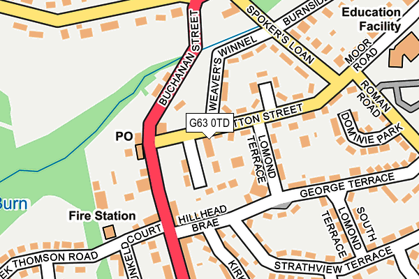 G63 0TD map - OS OpenMap – Local (Ordnance Survey)