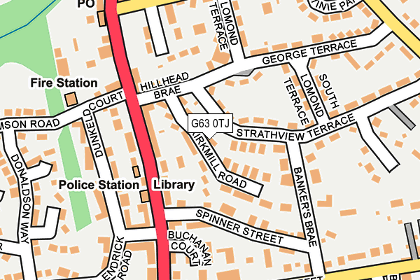 G63 0TJ map - OS OpenMap – Local (Ordnance Survey)