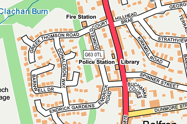 G63 0TL map - OS OpenMap – Local (Ordnance Survey)