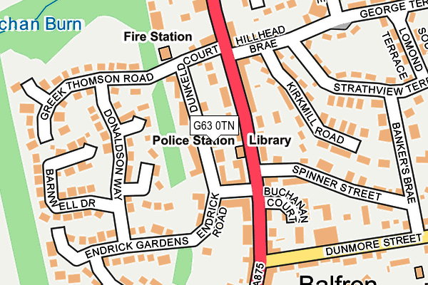 G63 0TN map - OS OpenMap – Local (Ordnance Survey)