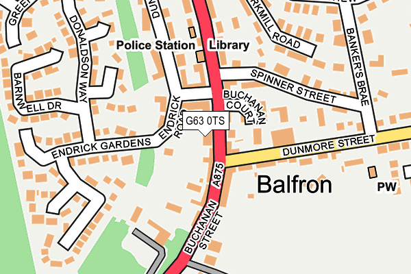 G63 0TS map - OS OpenMap – Local (Ordnance Survey)