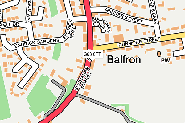 G63 0TT map - OS OpenMap – Local (Ordnance Survey)