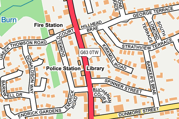 G63 0TW map - OS OpenMap – Local (Ordnance Survey)