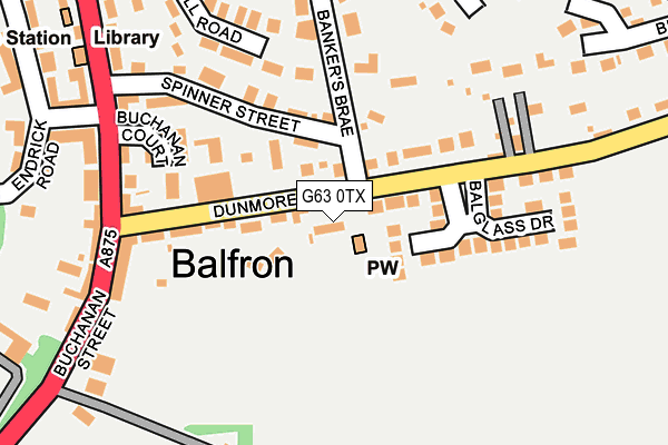 G63 0TX map - OS OpenMap – Local (Ordnance Survey)