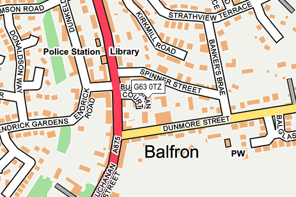 G63 0TZ map - OS OpenMap – Local (Ordnance Survey)