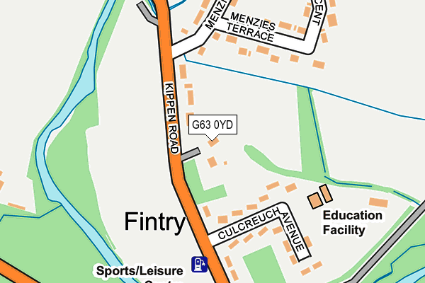 G63 0YD map - OS OpenMap – Local (Ordnance Survey)