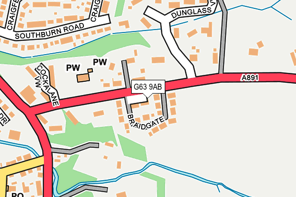 G63 9AB map - OS OpenMap – Local (Ordnance Survey)