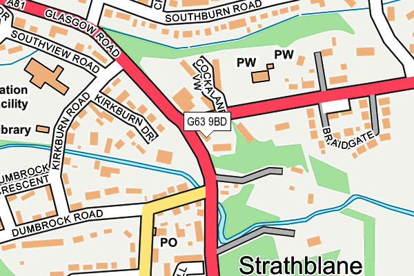 G63 9BD map - OS OpenMap – Local (Ordnance Survey)