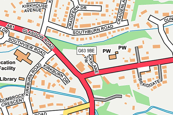 G63 9BE map - OS OpenMap – Local (Ordnance Survey)