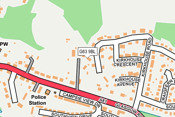 G63 9BL map - OS OpenMap – Local (Ordnance Survey)
