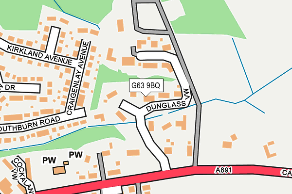 G63 9BQ map - OS OpenMap – Local (Ordnance Survey)