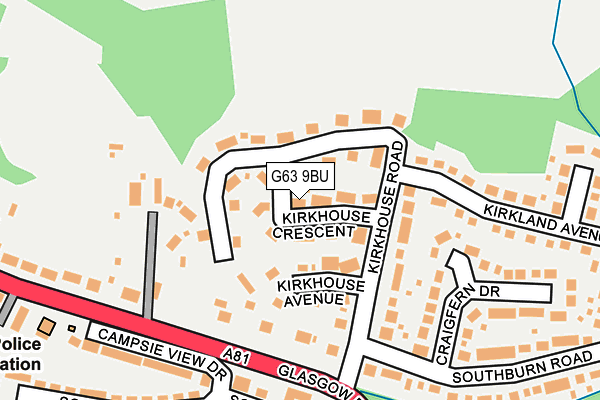 G63 9BU map - OS OpenMap – Local (Ordnance Survey)