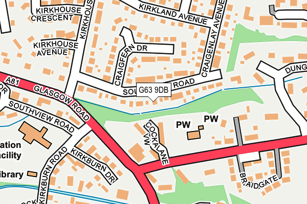 G63 9DB map - OS OpenMap – Local (Ordnance Survey)