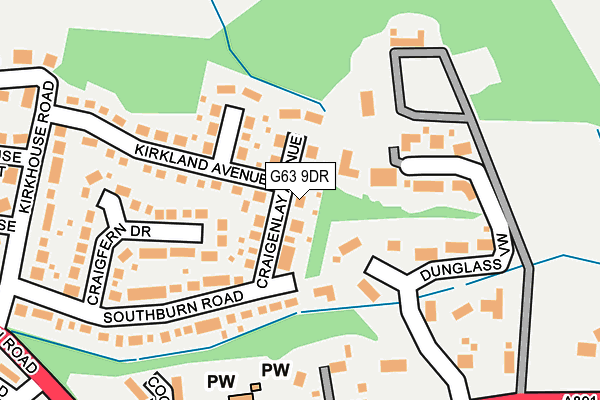 G63 9DR map - OS OpenMap – Local (Ordnance Survey)