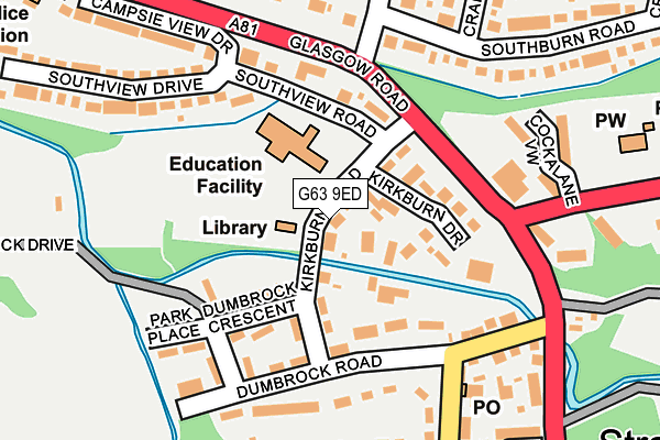 G63 9ED map - OS OpenMap – Local (Ordnance Survey)