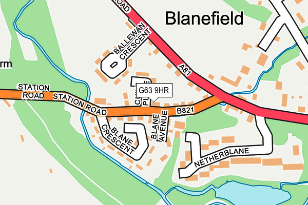 G63 9HR map - OS OpenMap – Local (Ordnance Survey)