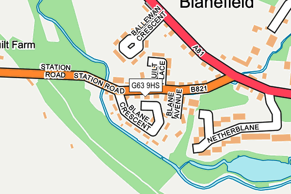 G63 9HS map - OS OpenMap – Local (Ordnance Survey)