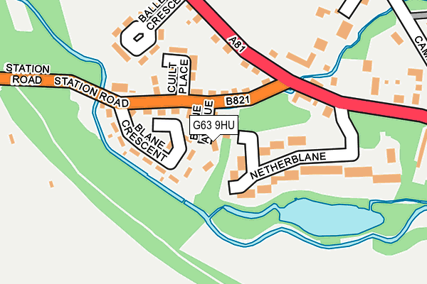 G63 9HU map - OS OpenMap – Local (Ordnance Survey)