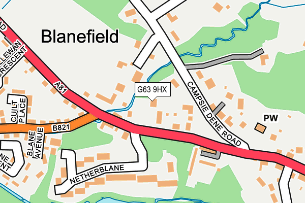 G63 9HX map - OS OpenMap – Local (Ordnance Survey)