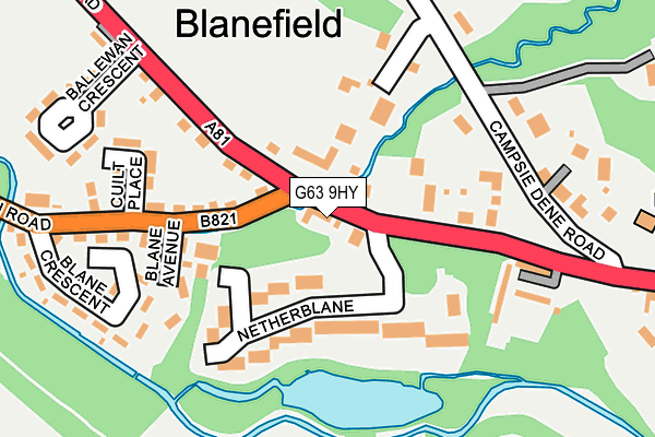 G63 9HY map - OS OpenMap – Local (Ordnance Survey)