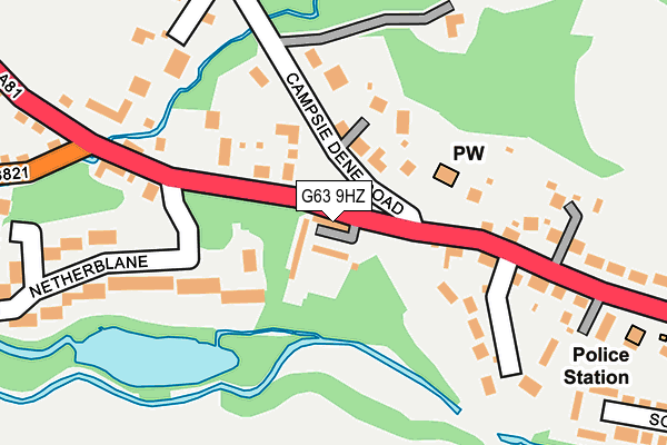 G63 9HZ map - OS OpenMap – Local (Ordnance Survey)