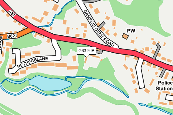 G63 9JB map - OS OpenMap – Local (Ordnance Survey)