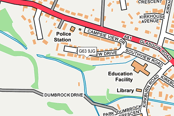 G63 9JG map - OS OpenMap – Local (Ordnance Survey)