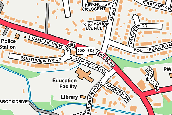 G63 9JQ map - OS OpenMap – Local (Ordnance Survey)