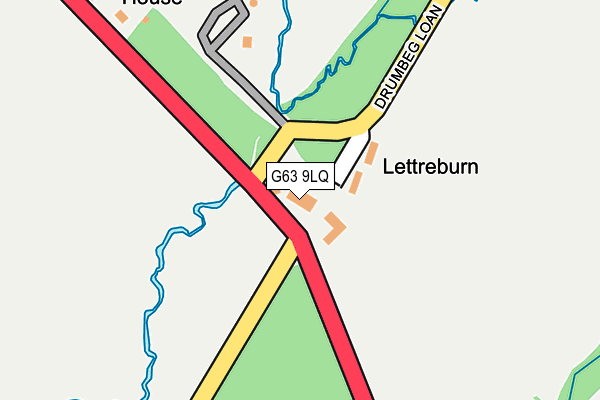 G63 9LQ map - OS OpenMap – Local (Ordnance Survey)