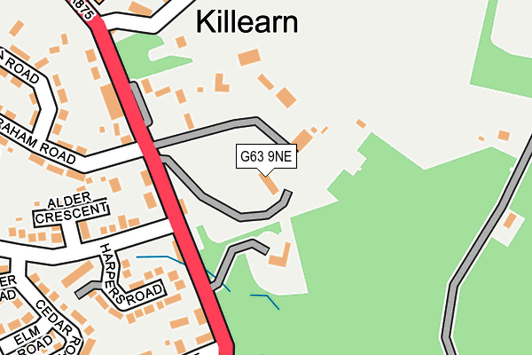 G63 9NE map - OS OpenMap – Local (Ordnance Survey)