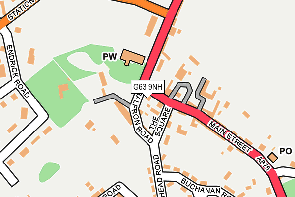 G63 9NH map - OS OpenMap – Local (Ordnance Survey)