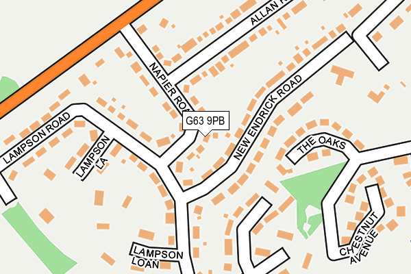 G63 9PB map - OS OpenMap – Local (Ordnance Survey)