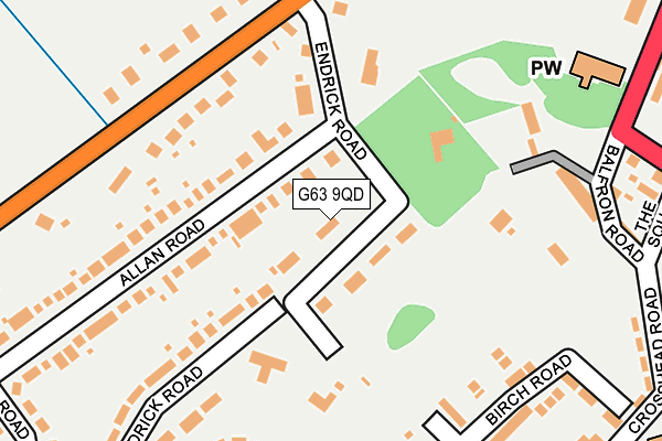 G63 9QD map - OS OpenMap – Local (Ordnance Survey)