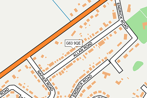 G63 9QE map - OS OpenMap – Local (Ordnance Survey)