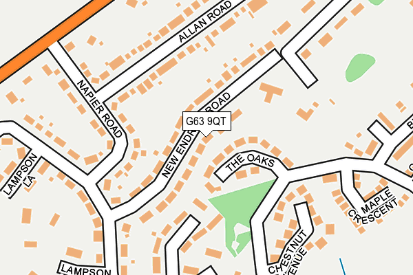 G63 9QT map - OS OpenMap – Local (Ordnance Survey)