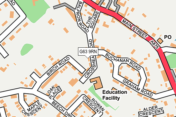 G63 9RN map - OS OpenMap – Local (Ordnance Survey)