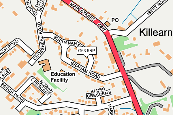 G63 9RP map - OS OpenMap – Local (Ordnance Survey)